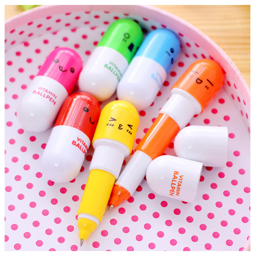 Wholesale Plastic Telescopic Cartoon Creative Pill Ballpoint Pen